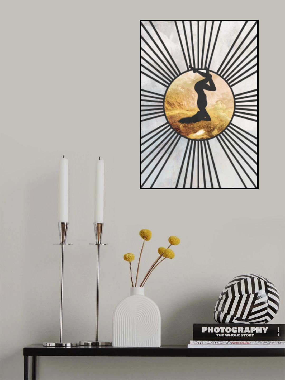 Black Gold Sun Yoga 5 Poster och Canvastavla