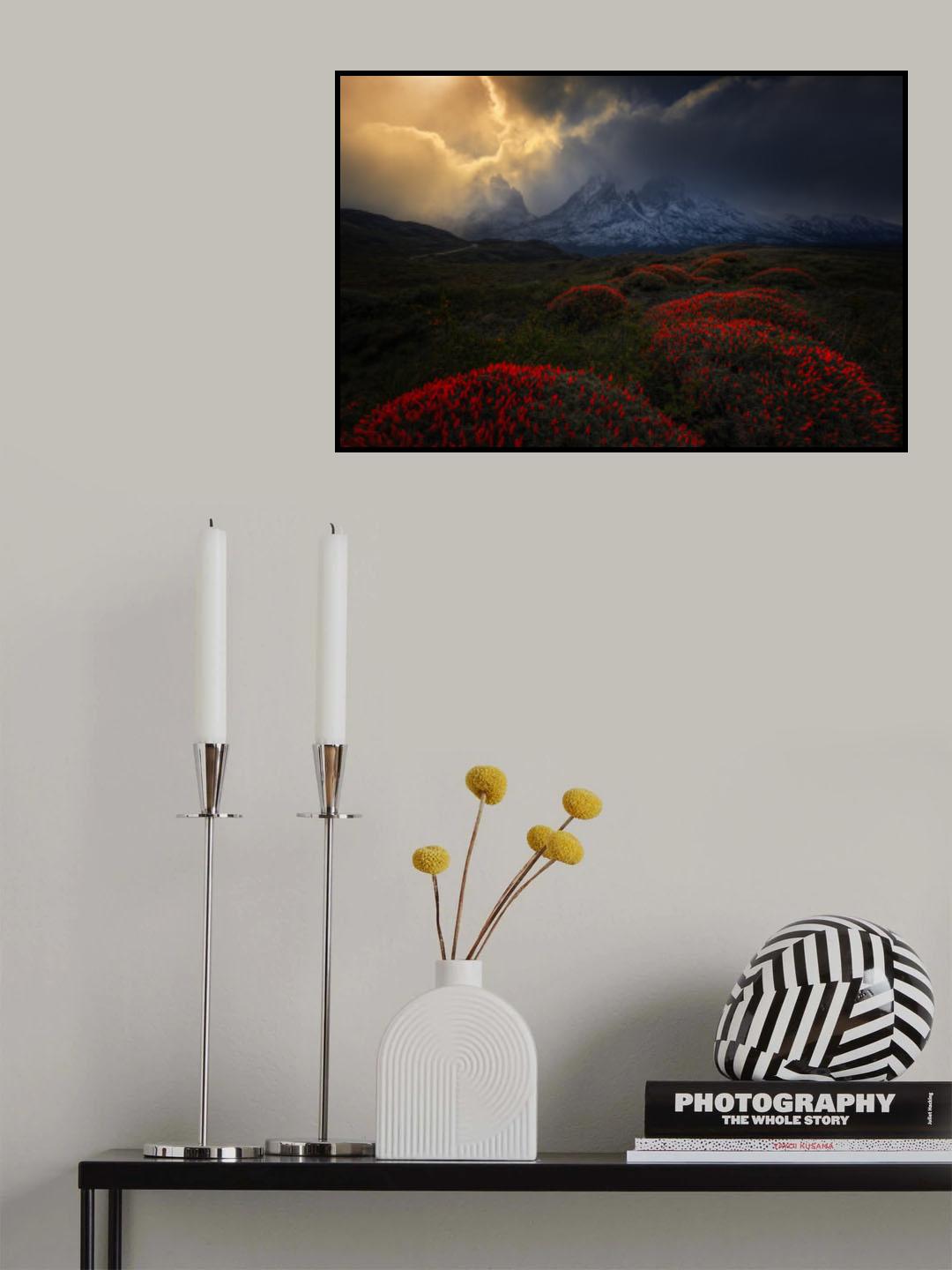 Fire balls of Torres del Paine 2 Poster och Canvastavla