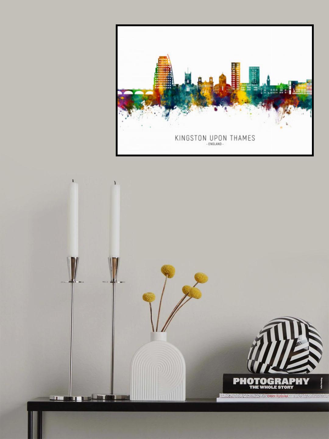 Kingston upon Thames England Skyline Poster och Canvastavla