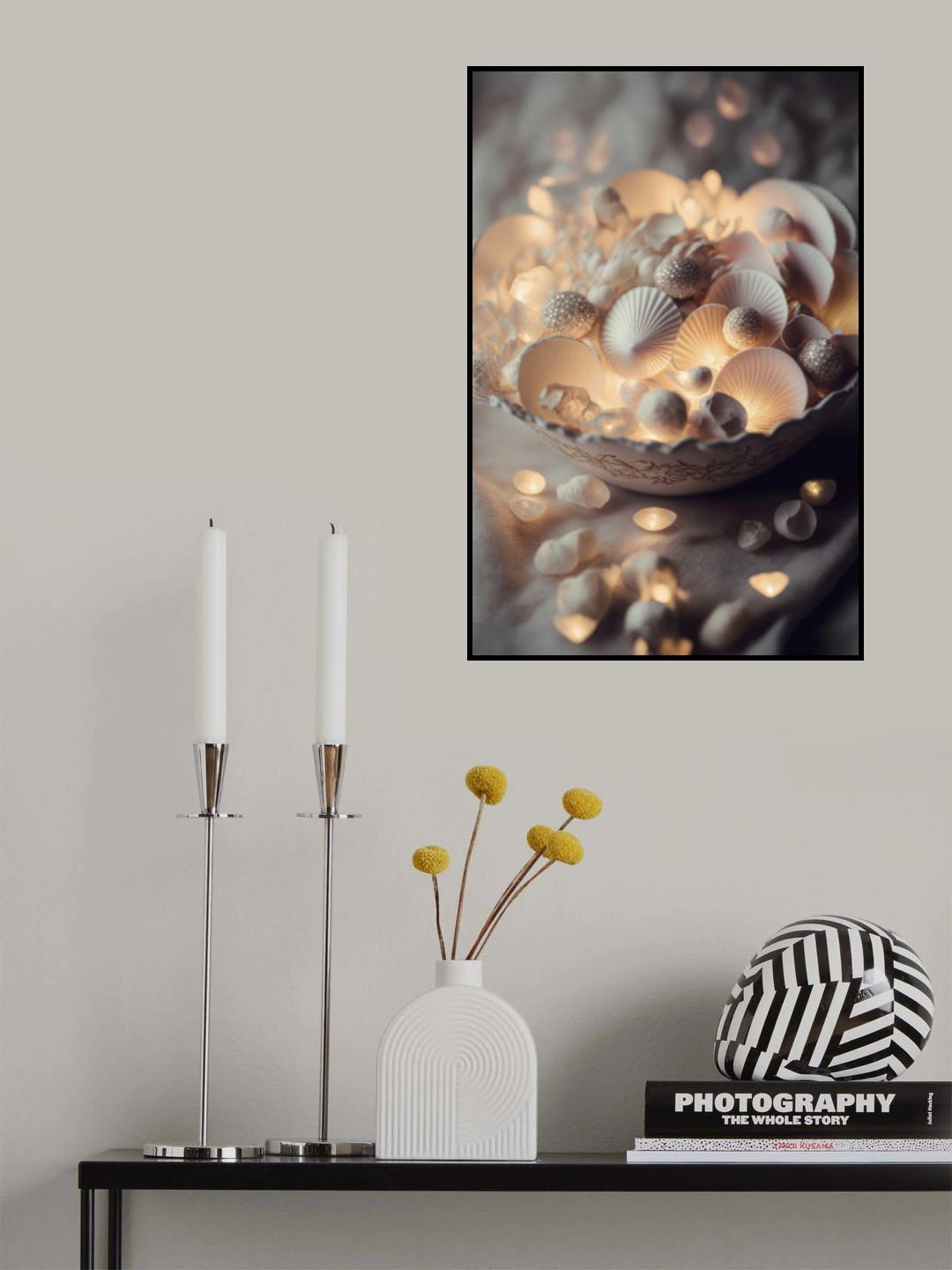 Glowing Sea Shells Poster och Canvastavla