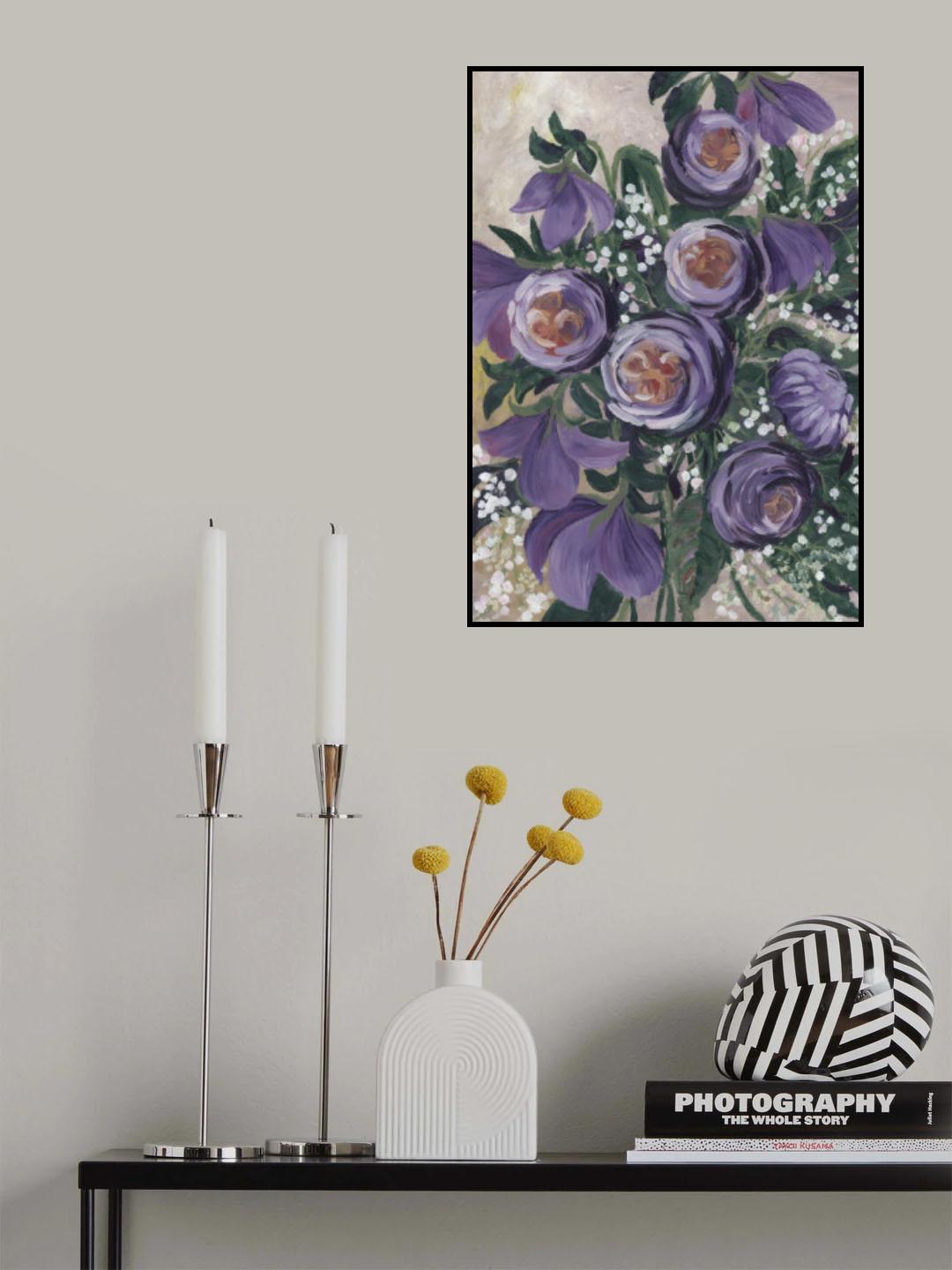 Aaliyah painterly English roses Poster och Canvastavla