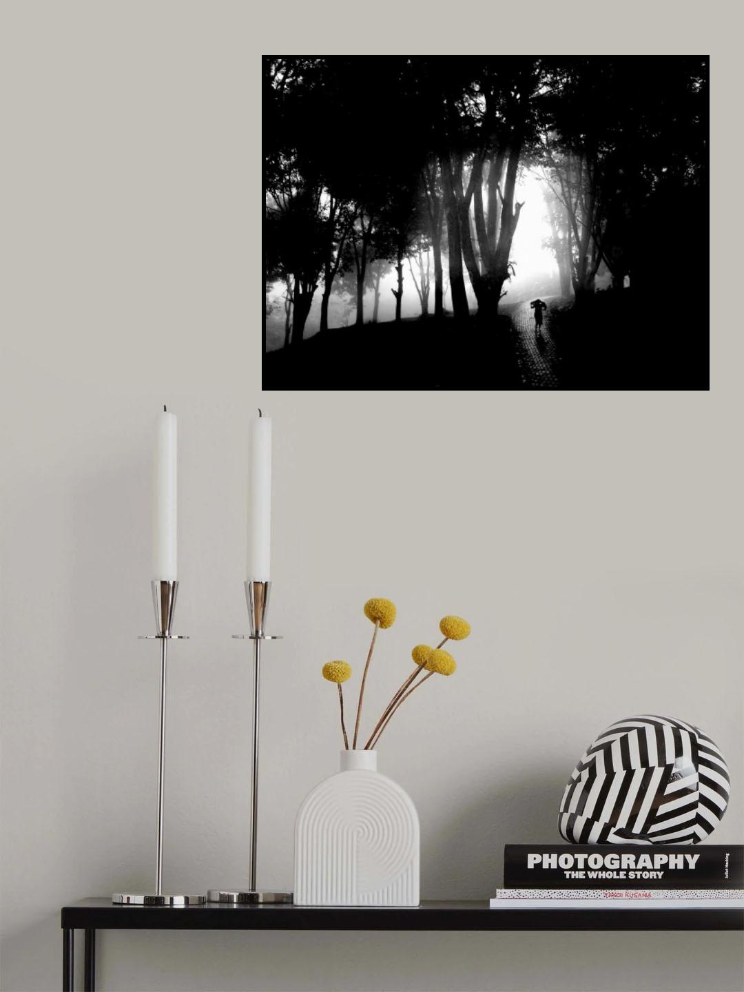 Misty Hillside Poster och Canvastavla