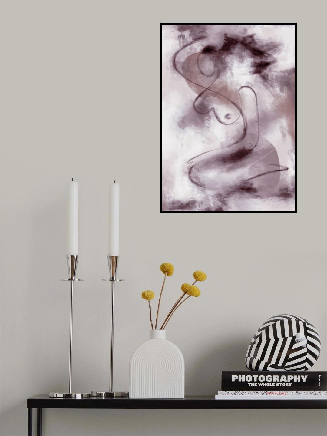 WOMAN FIGURATIVE ABSTRACT PAINTING PURPLE Poster och Canvastavla