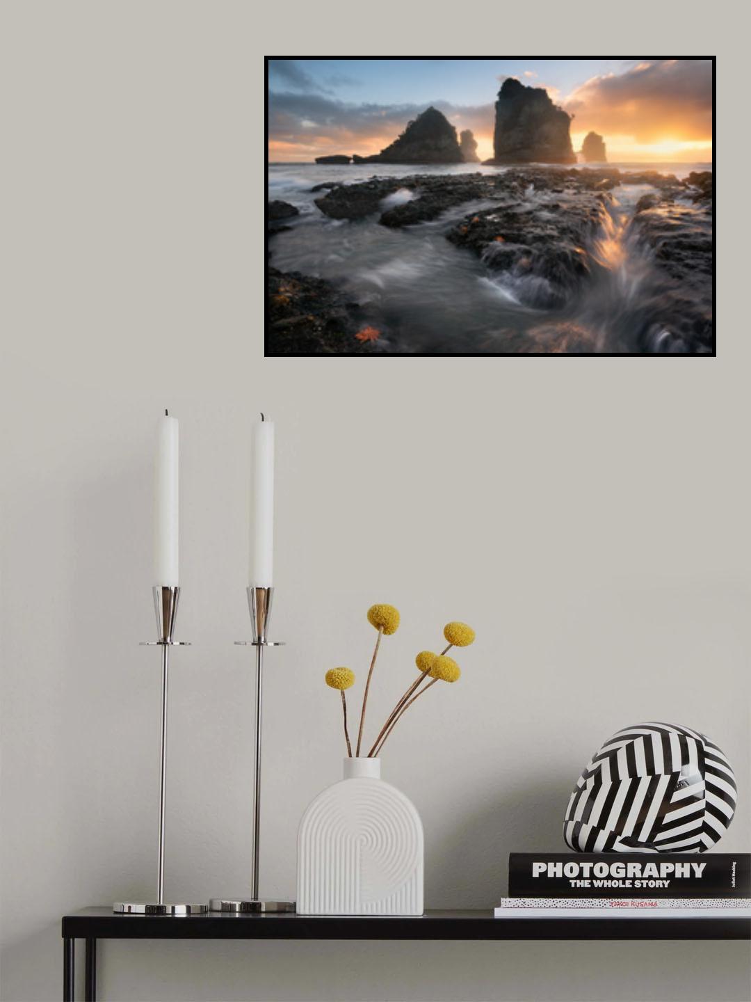 Motukiekie Sunset Poster och Canvastavla