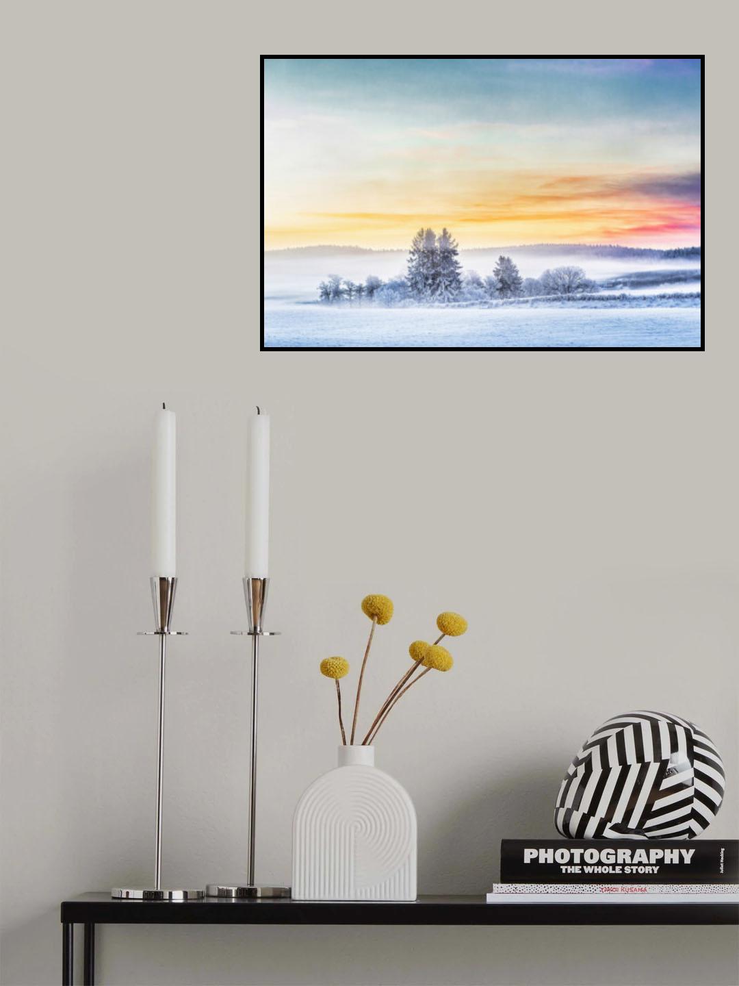 Mystical morning light and fog Poster och Canvastavla