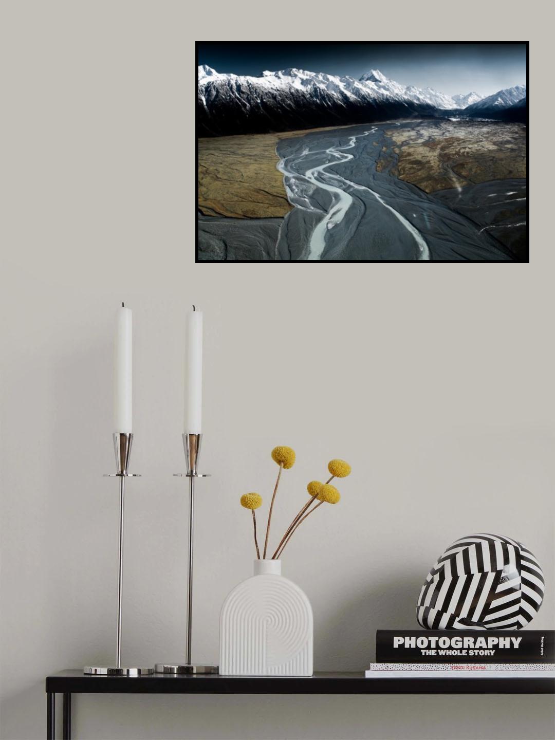Aoraki/Mont Cook and Tasman Lake Valley Poster och Canvastavla