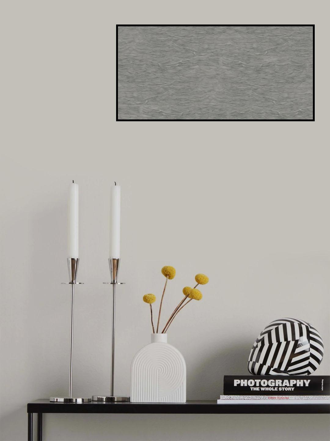 Hla025 100dpi Waves Grey Blk Poster och Canvastavla