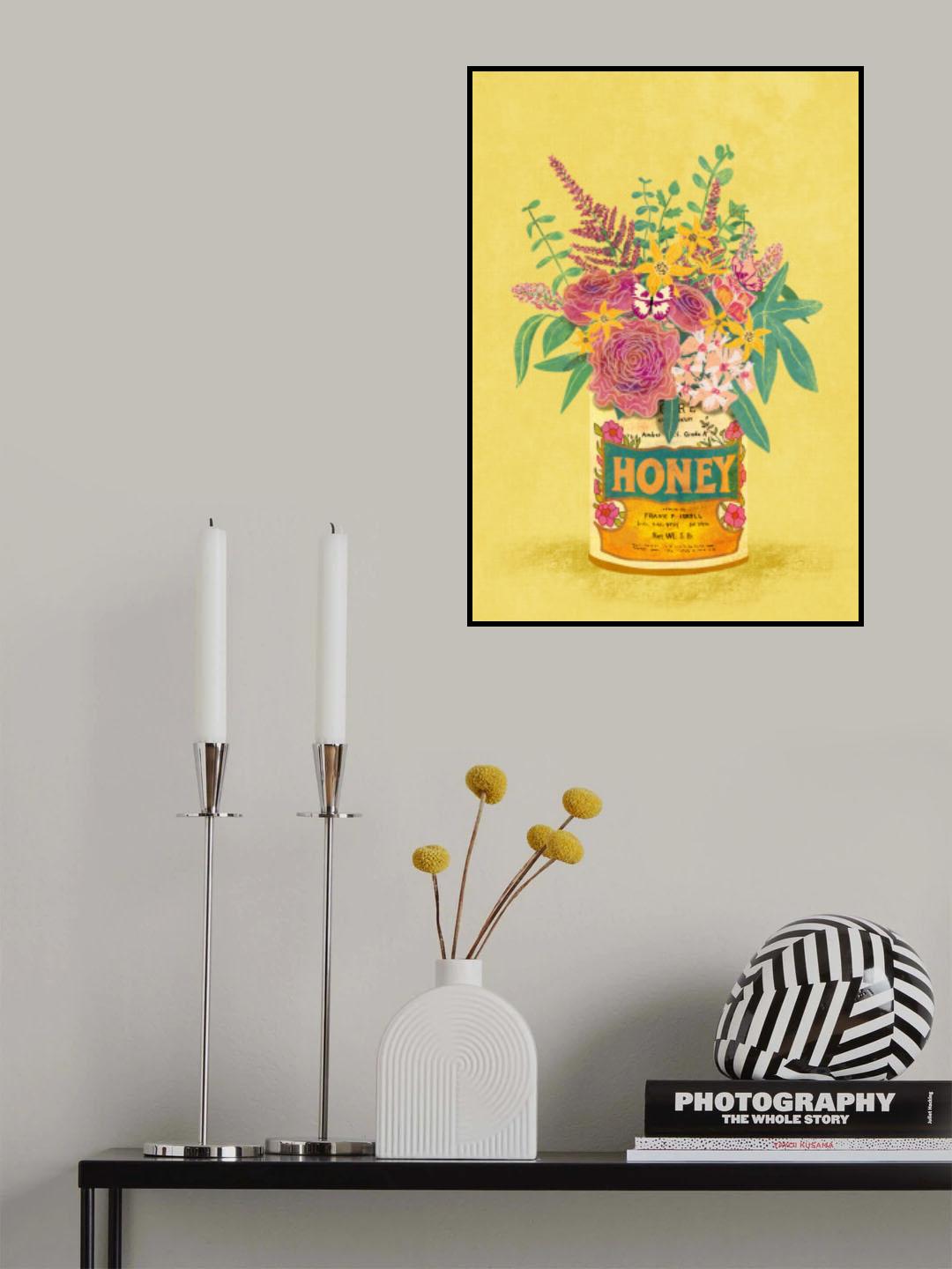 Flowers In a vintage Honey Can Poster och Canvastavla