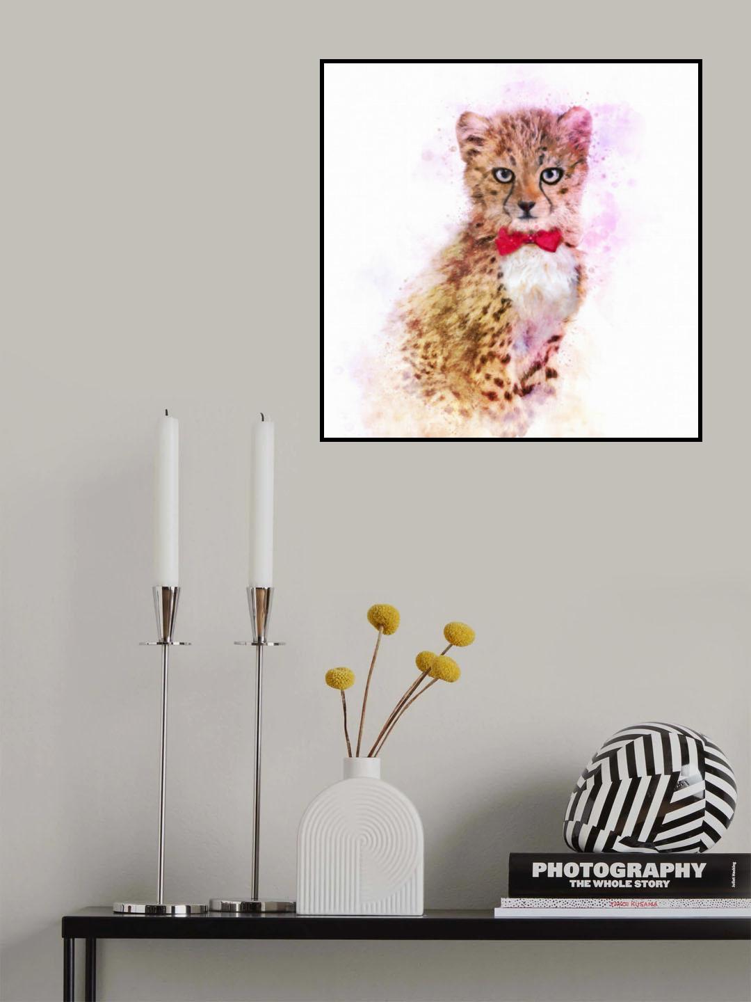 Baby Cheetah Watercolor Poster och Canvastavla