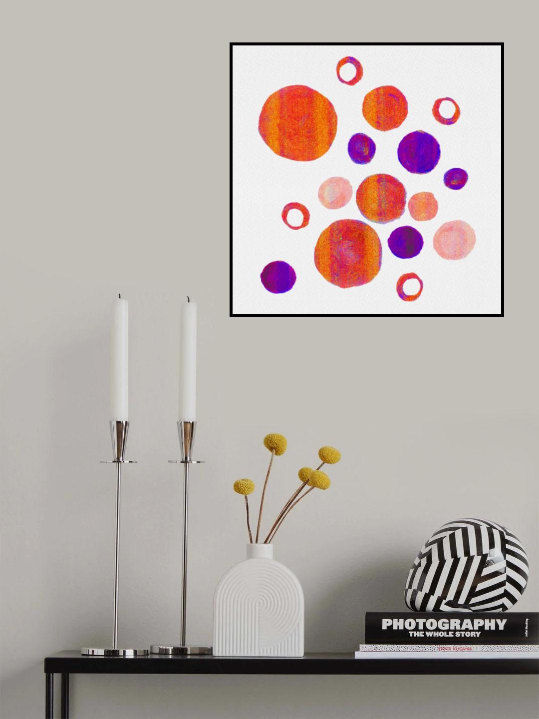 Orange Purple Circles Large Small Poster och Canvastavla