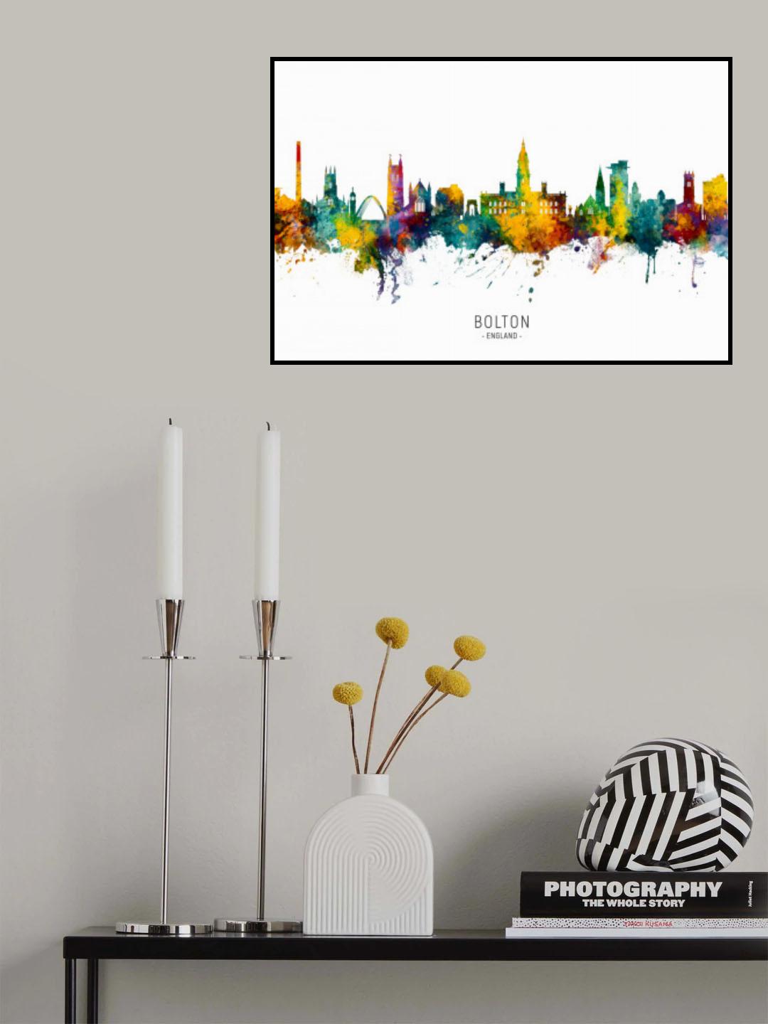 Bolton England Skyline Poster och Canvastavla