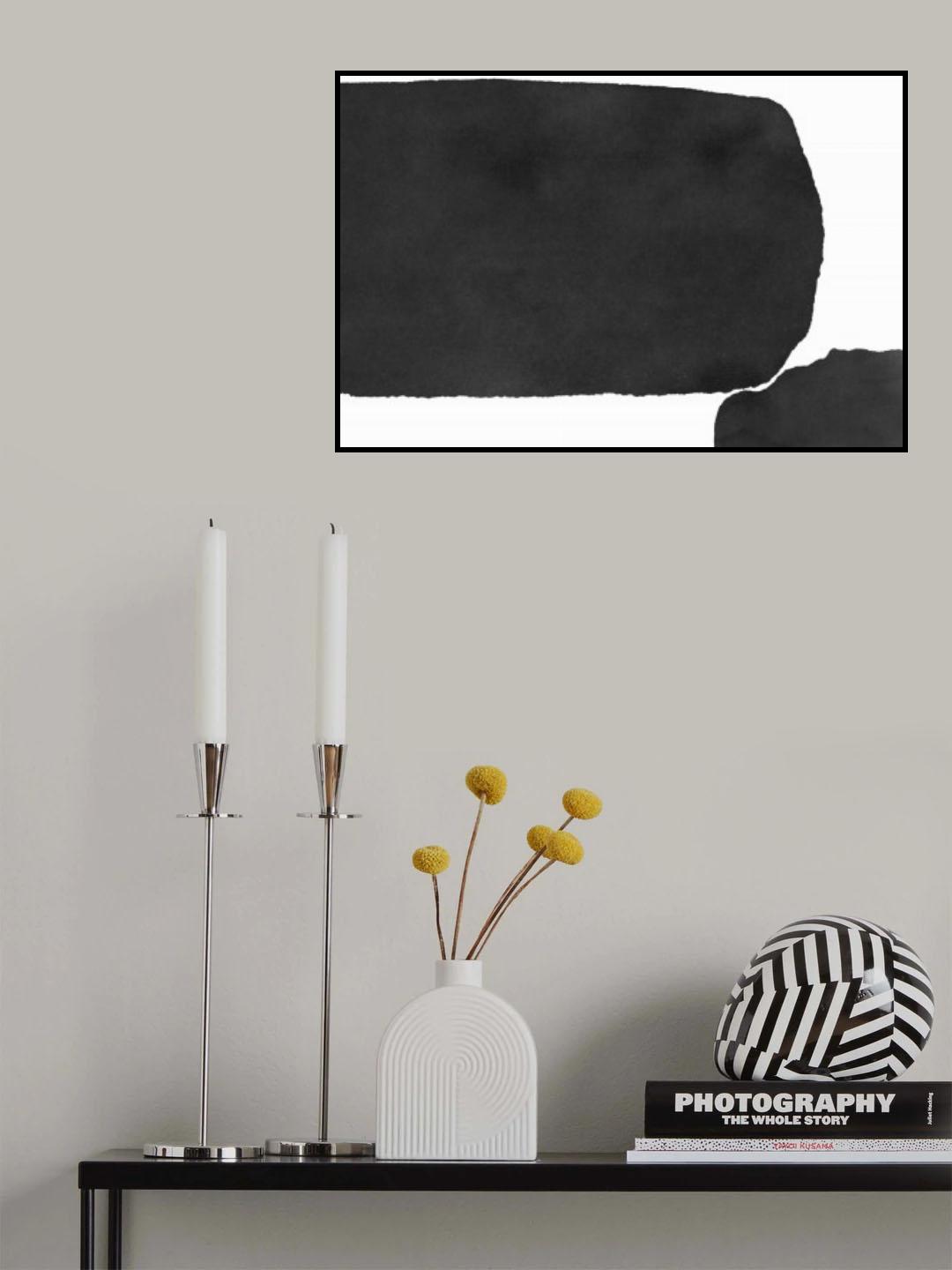 Minimal Black and White Abstract 02 Poster och Canvastavla