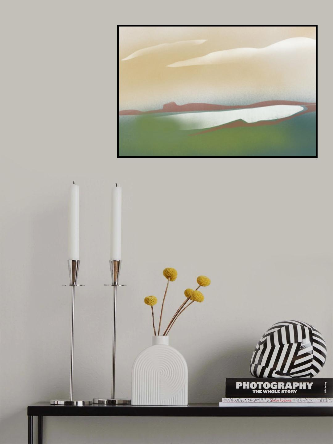 Meadow and lake Poster och Canvastavla