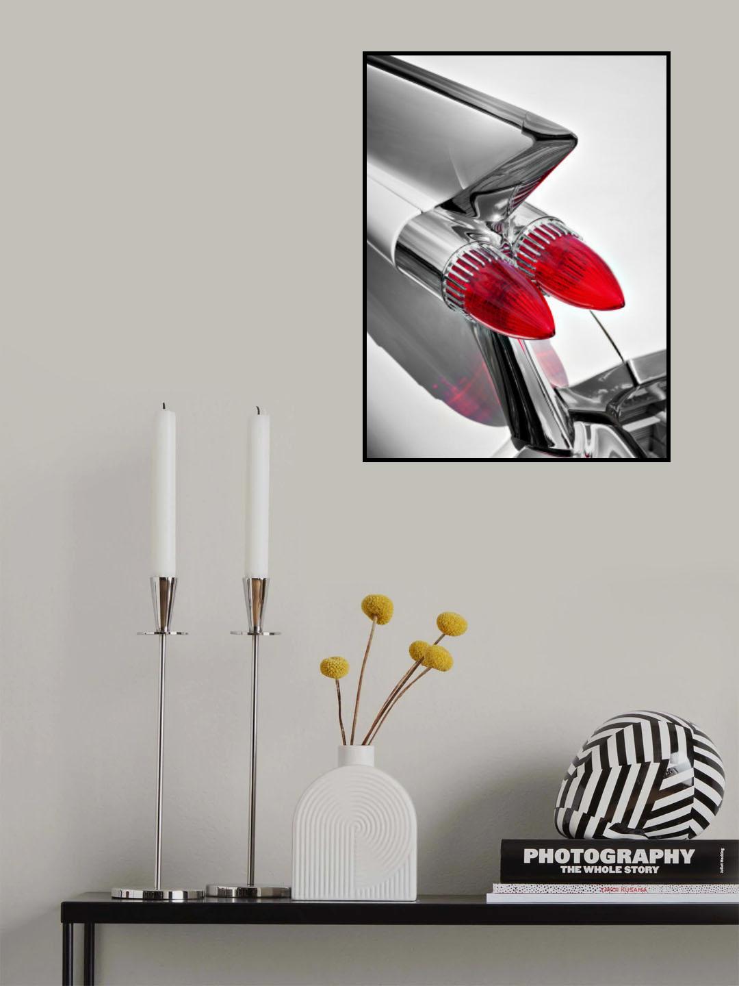 American classic car Sedan Deville 1959 tail fin abstract Poster och Canvastavla