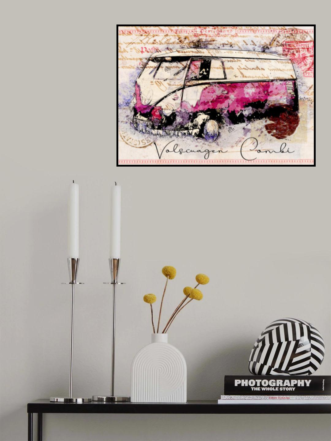 vw combi art drawing Poster och Canvastavla