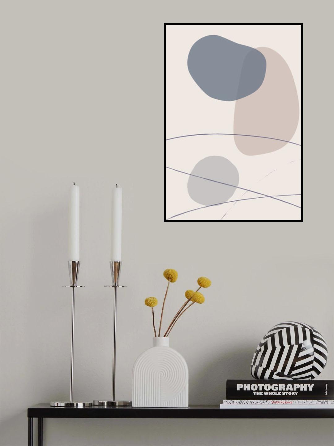 New Shapes Blue No 3 Poster och Canvastavla