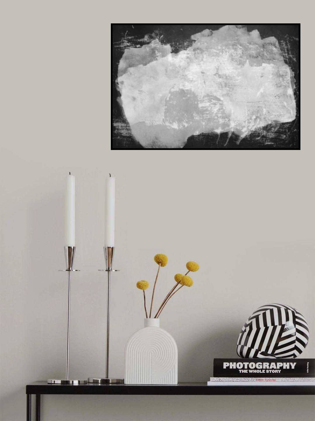 Minimal Abstract Black and White 09 Poster och Canvastavla