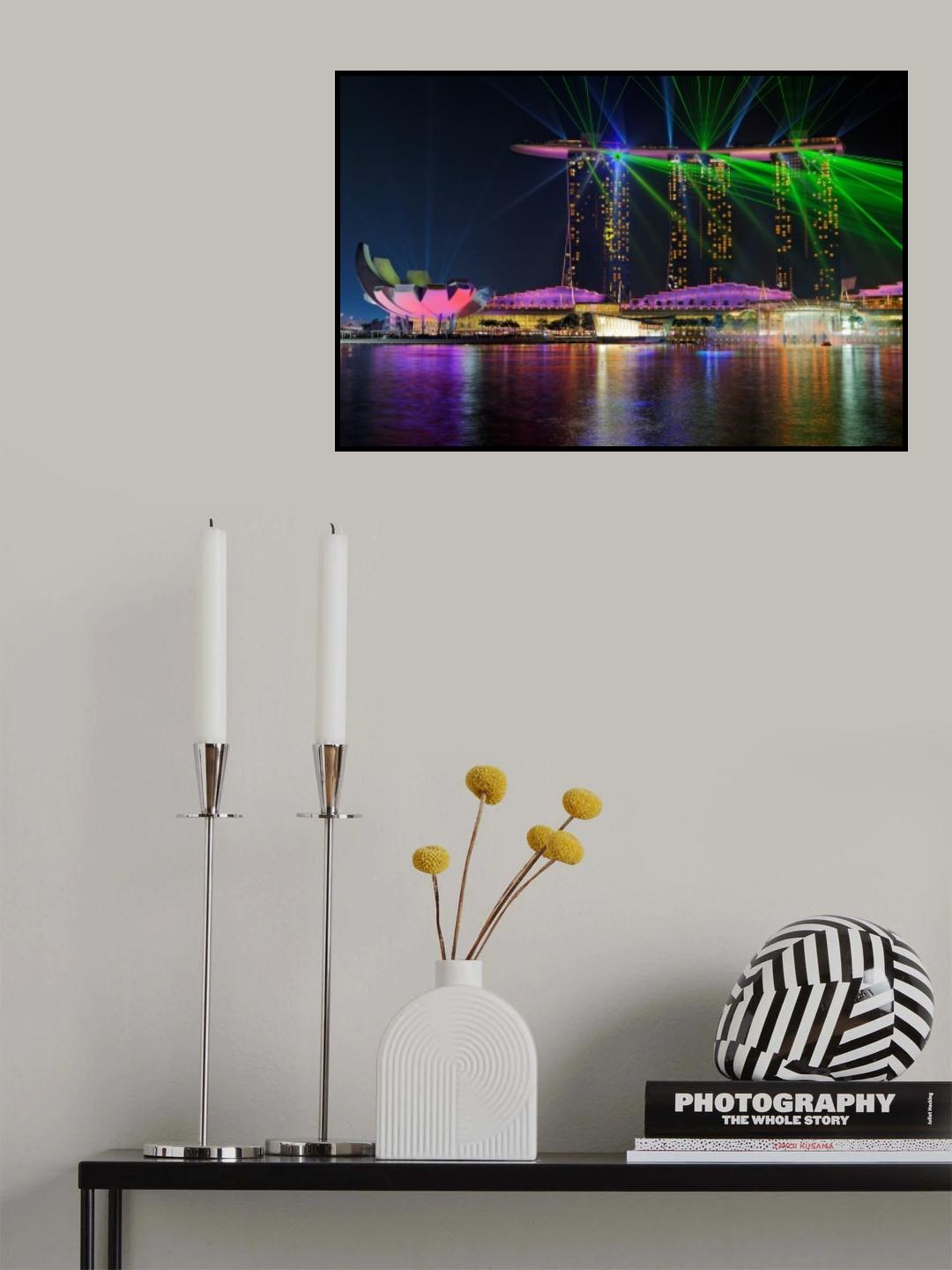 Marina Bay Sands Lasershow Poster och Canvastavla