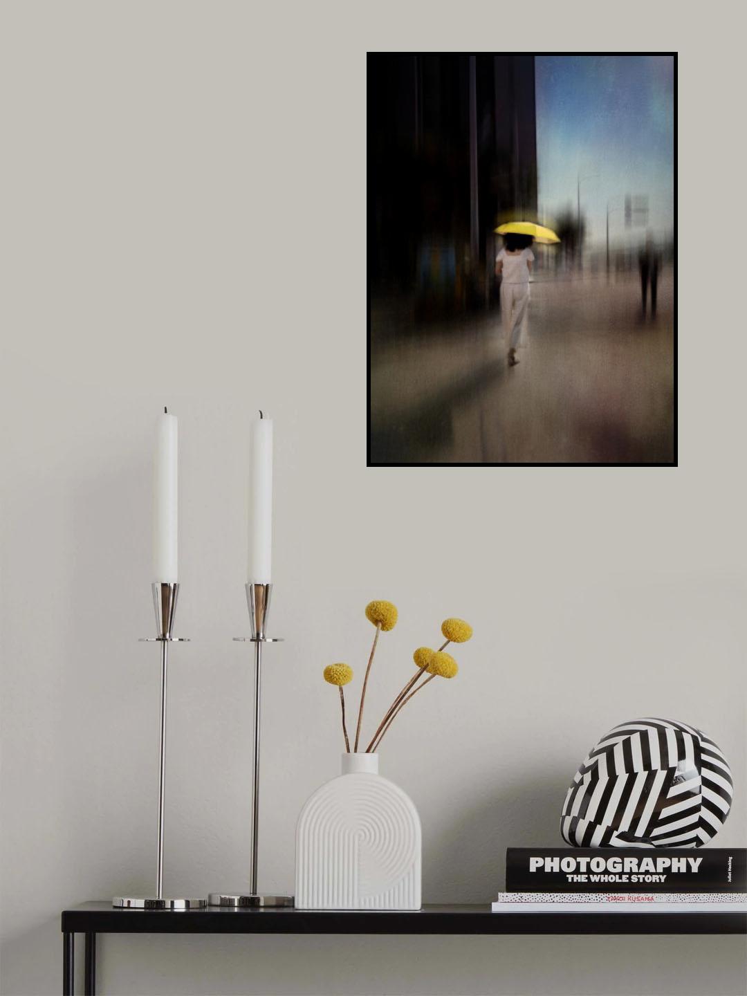 Yellow umbrella Poster och Canvastavla