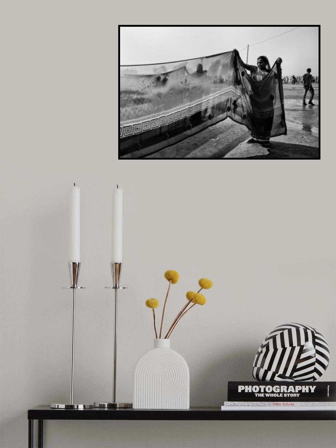 Saree Drying3 Poster och Canvastavla