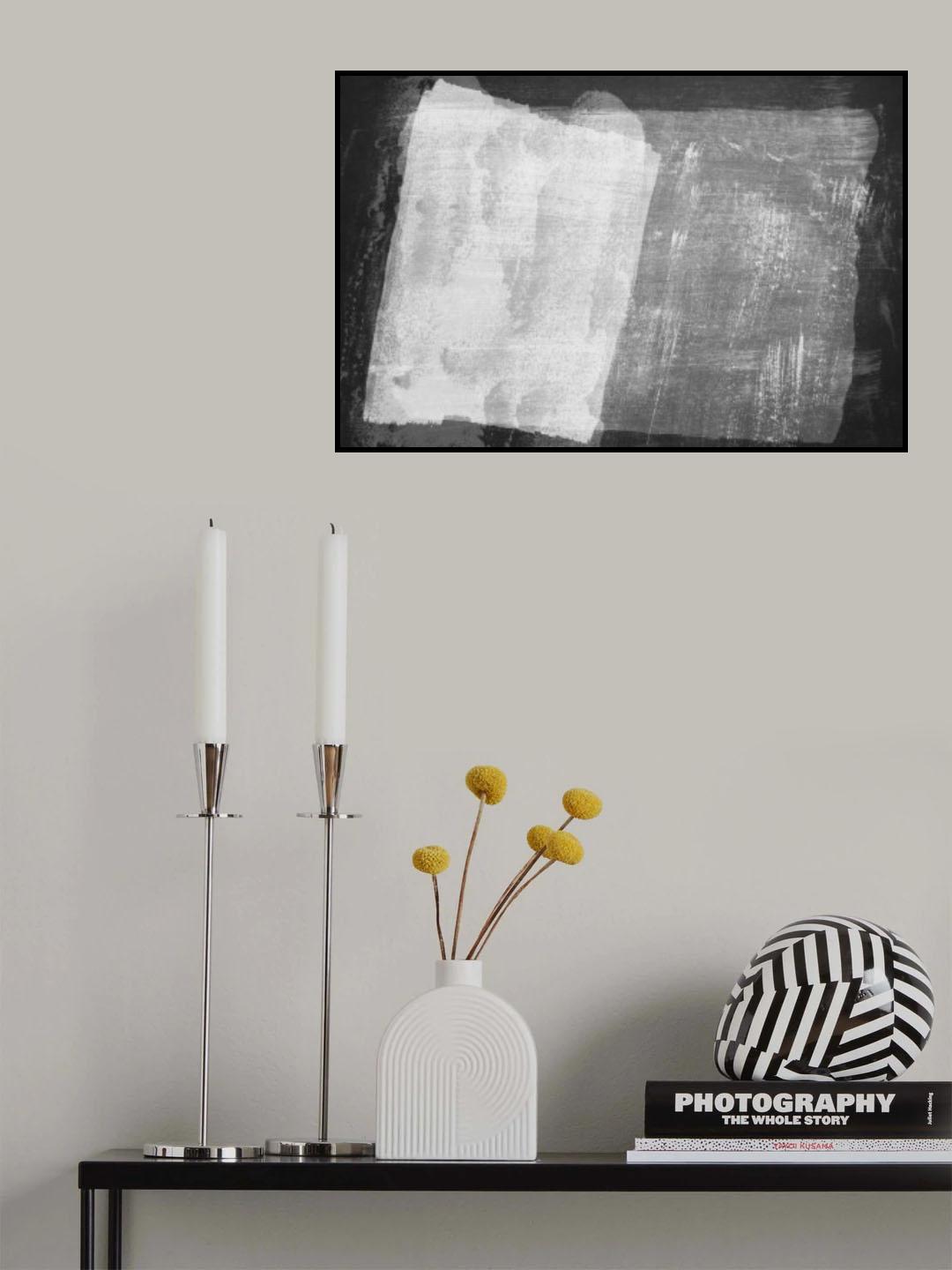 Minimal Abstract Black and White 08 Poster och Canvastavla