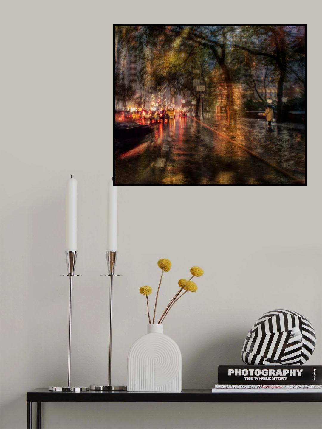 After-work traffic in the rain Poster och Canvastavla