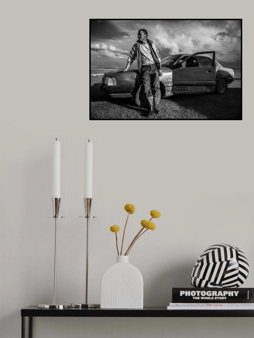 A Kyrgyz Man With Audi II Poster och Canvastavla