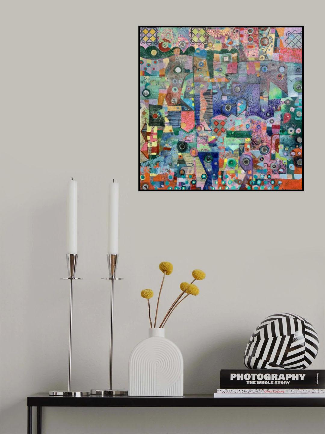 Blue Mirrors 20x20 Oil Paintmixed Media 2021 Poster och Canvastavla