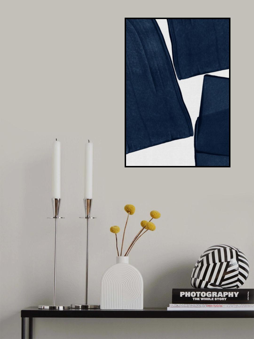 Minimalist Painting Blue III Poster och Canvastavla