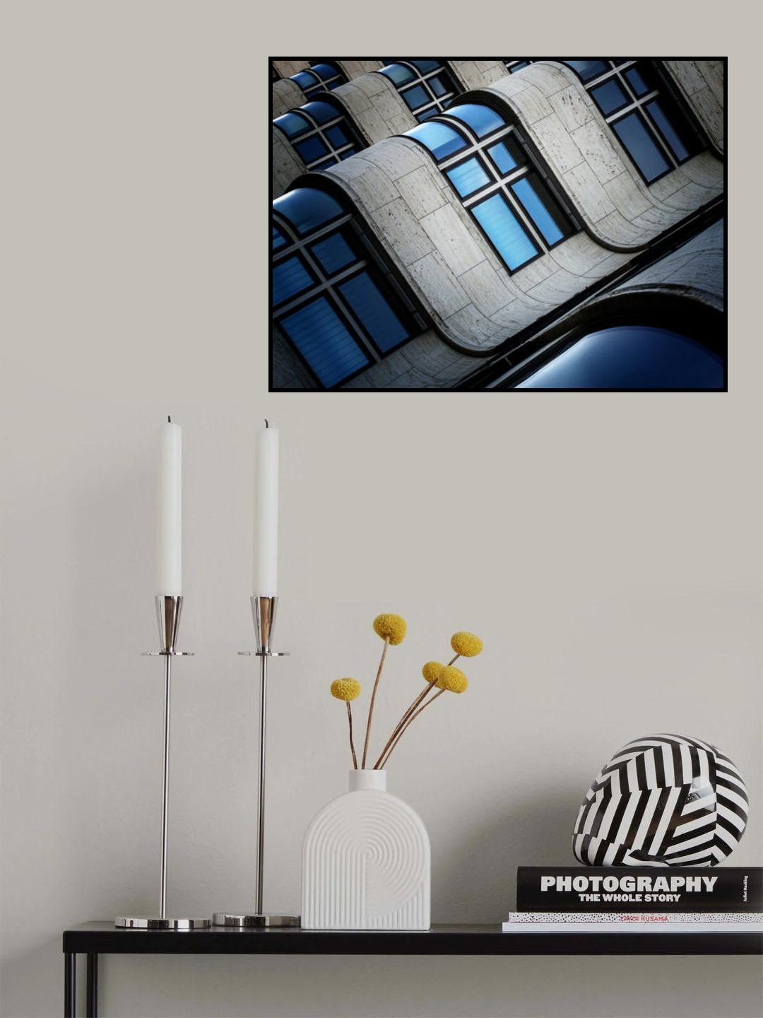 Blue Window Poster och Canvastavla