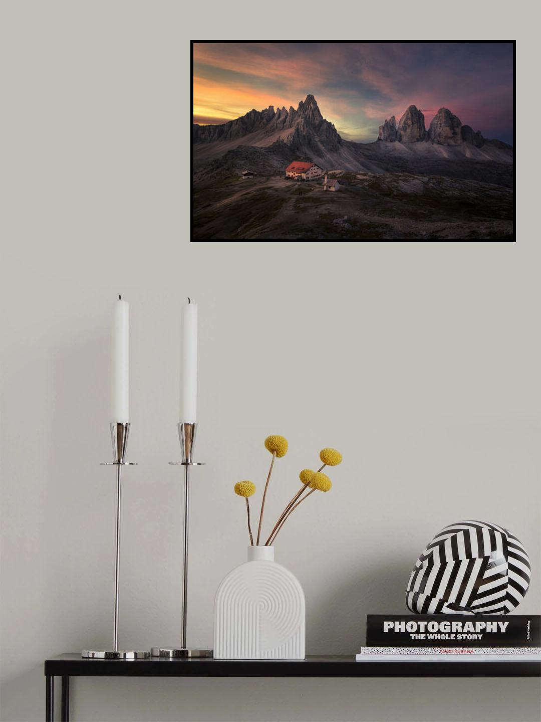 Sun rise at tre Cime di Lavaredo Poster och Canvastavla