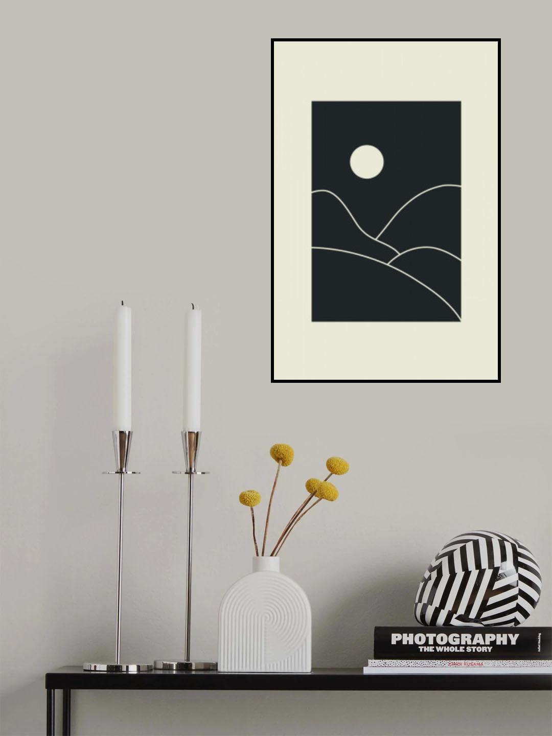 Black Minimal Mountains #3 Poster och Canvastavla