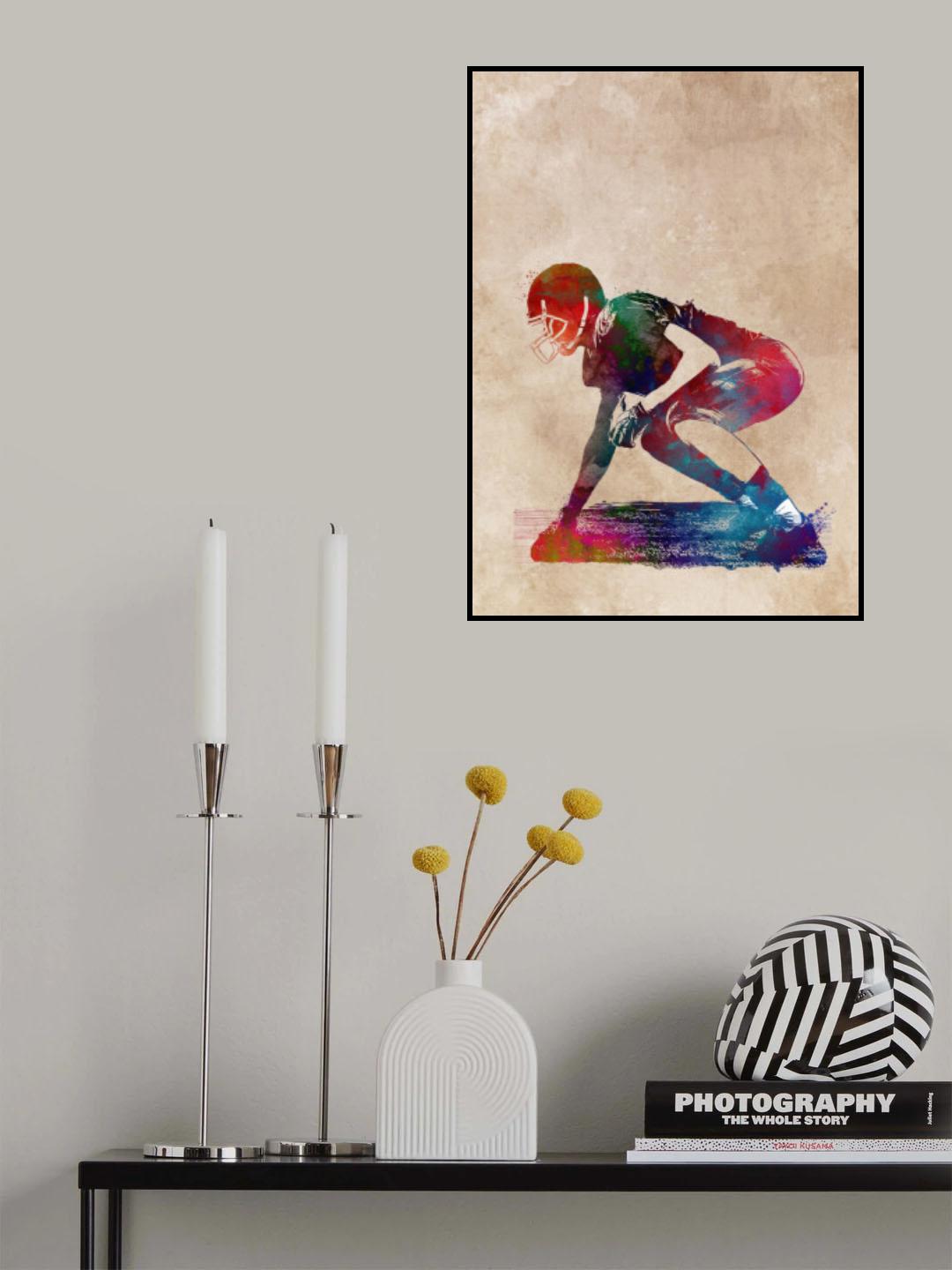 American Football Player Sport Art 7 Poster och Canvastavla