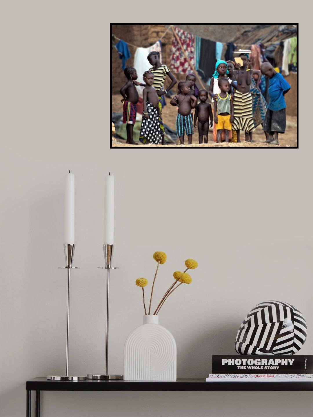 Group of Kids, Mopti, Mali Poster och Canvastavla