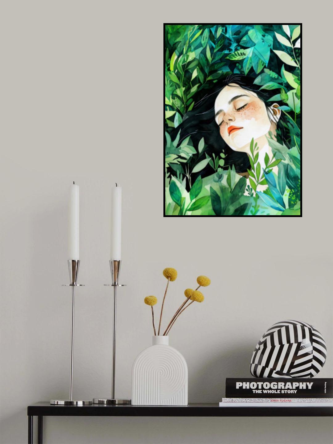 Woman Life Sleeping In the Grass Poster och Canvastavla