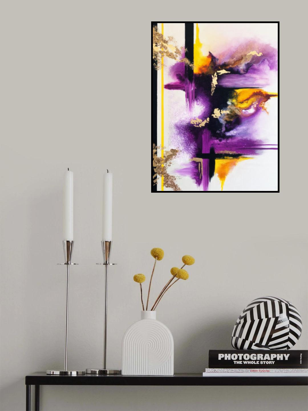 Geometric Purple and Yellow Poster och Canvastavla