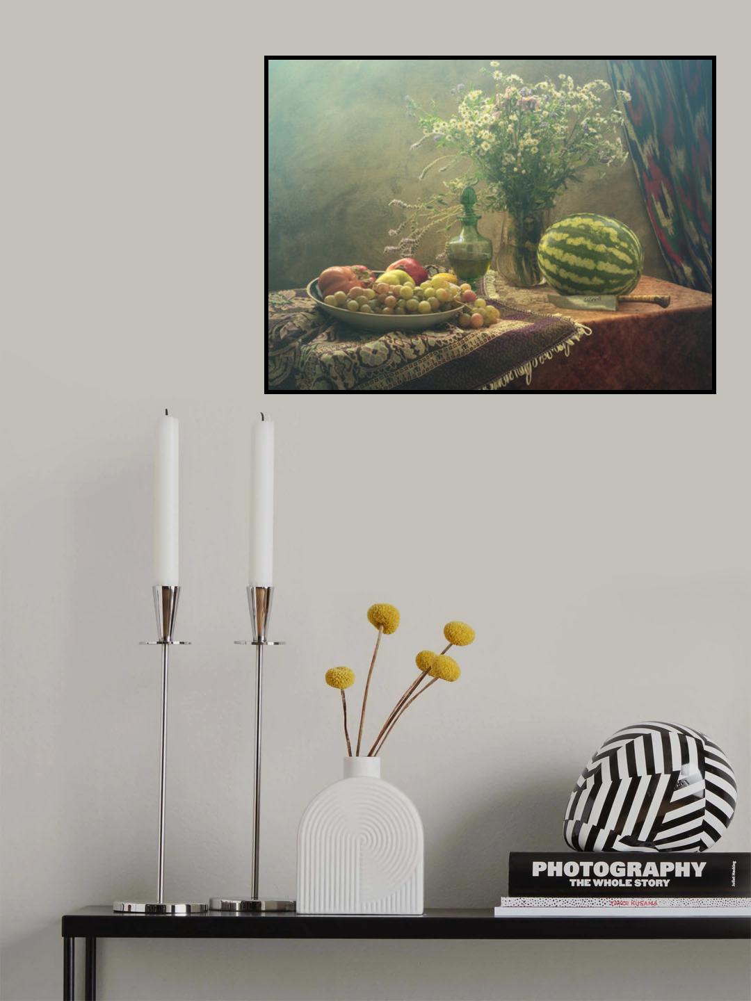 Still Life With Watermelon and Fruit Poster och Canvastavla