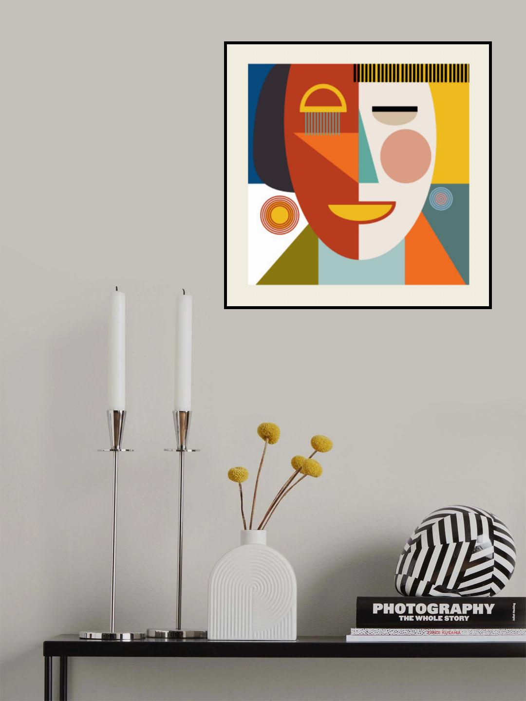 Faces Stripes Minimal Kopie Poster och Canvastavla