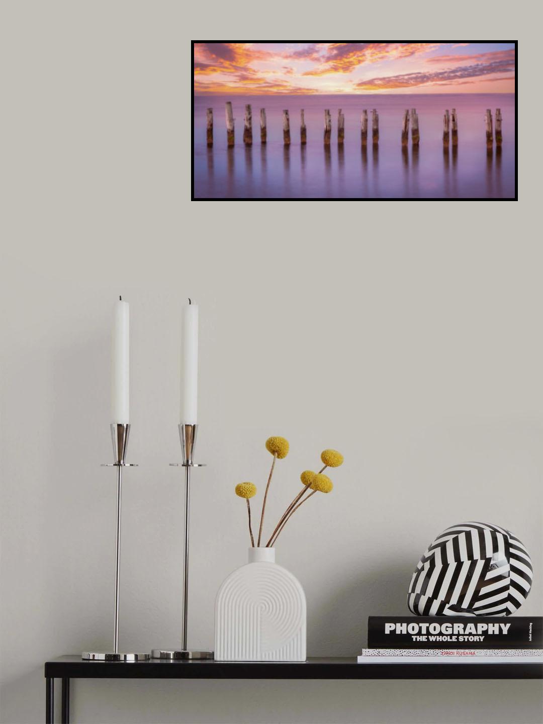 Cape Pilings in Purple Poster och Canvastavla