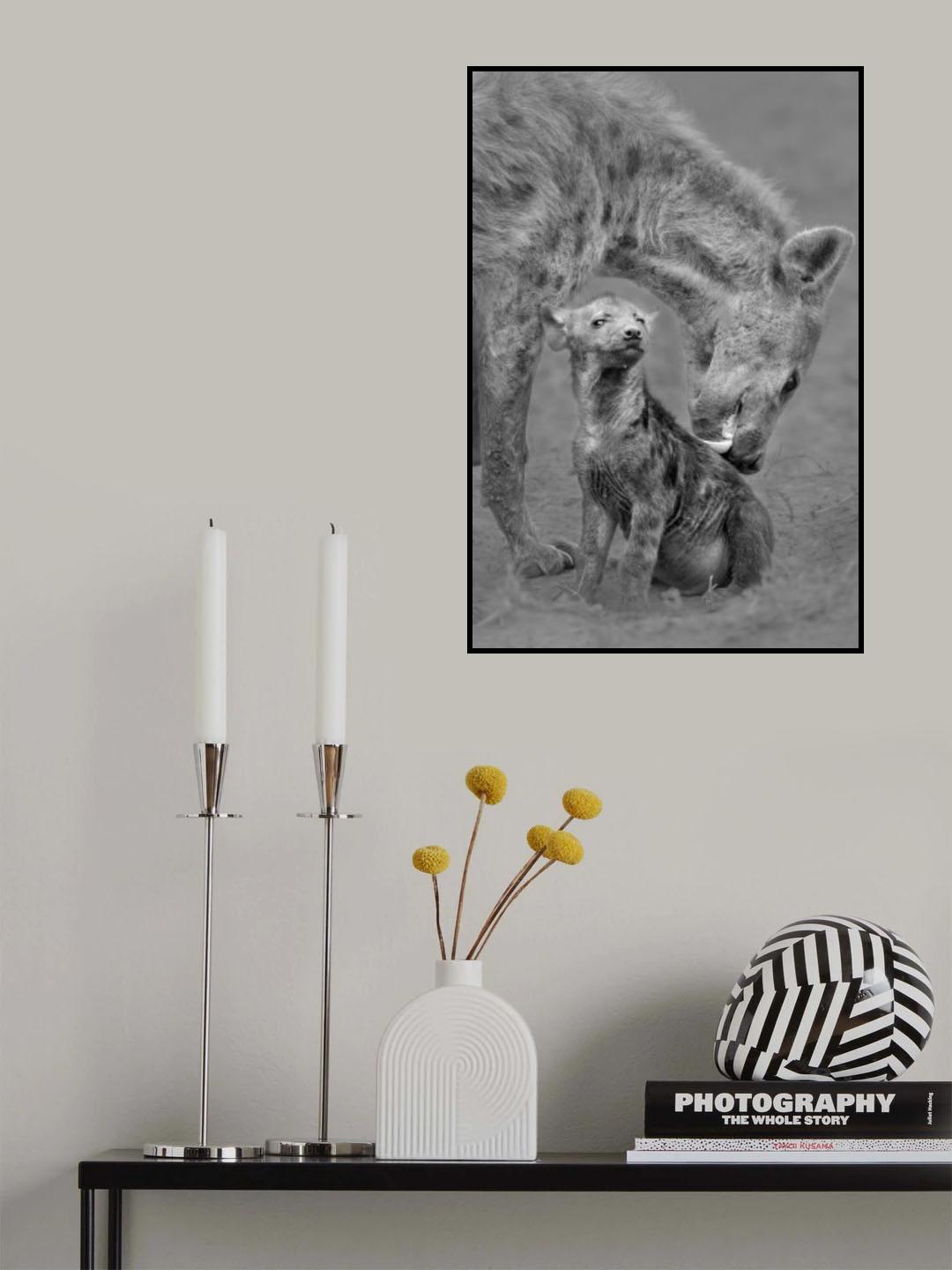 Hyena and her cub Poster och Canvastavla