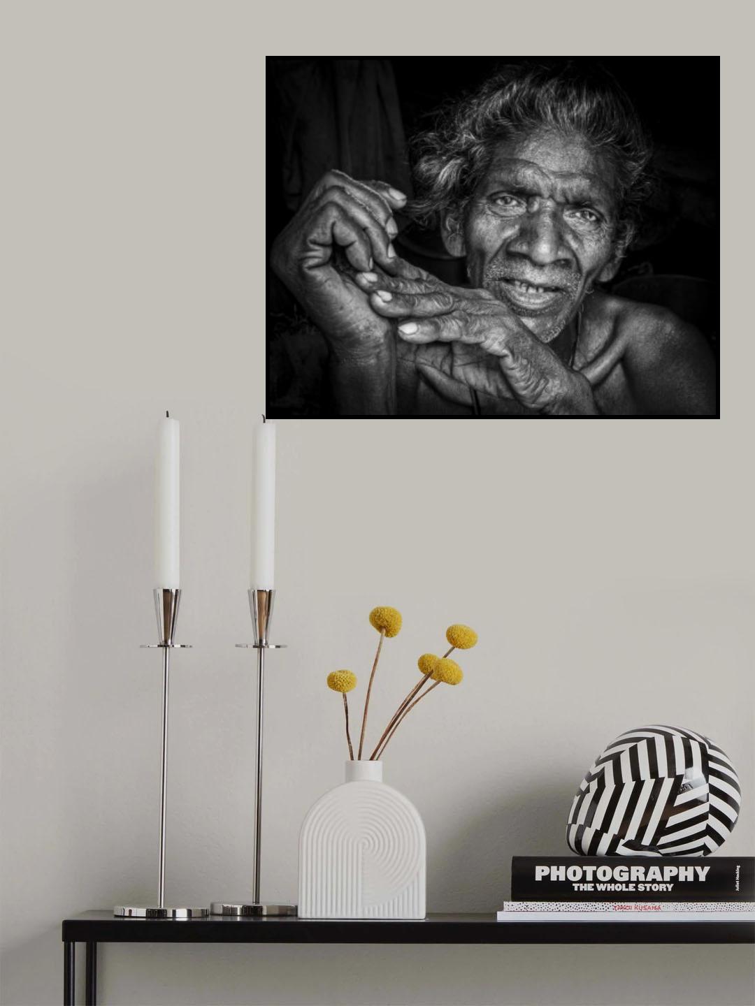 elder at a small village in the outskirts of Kolkata Poster och Canvastavla