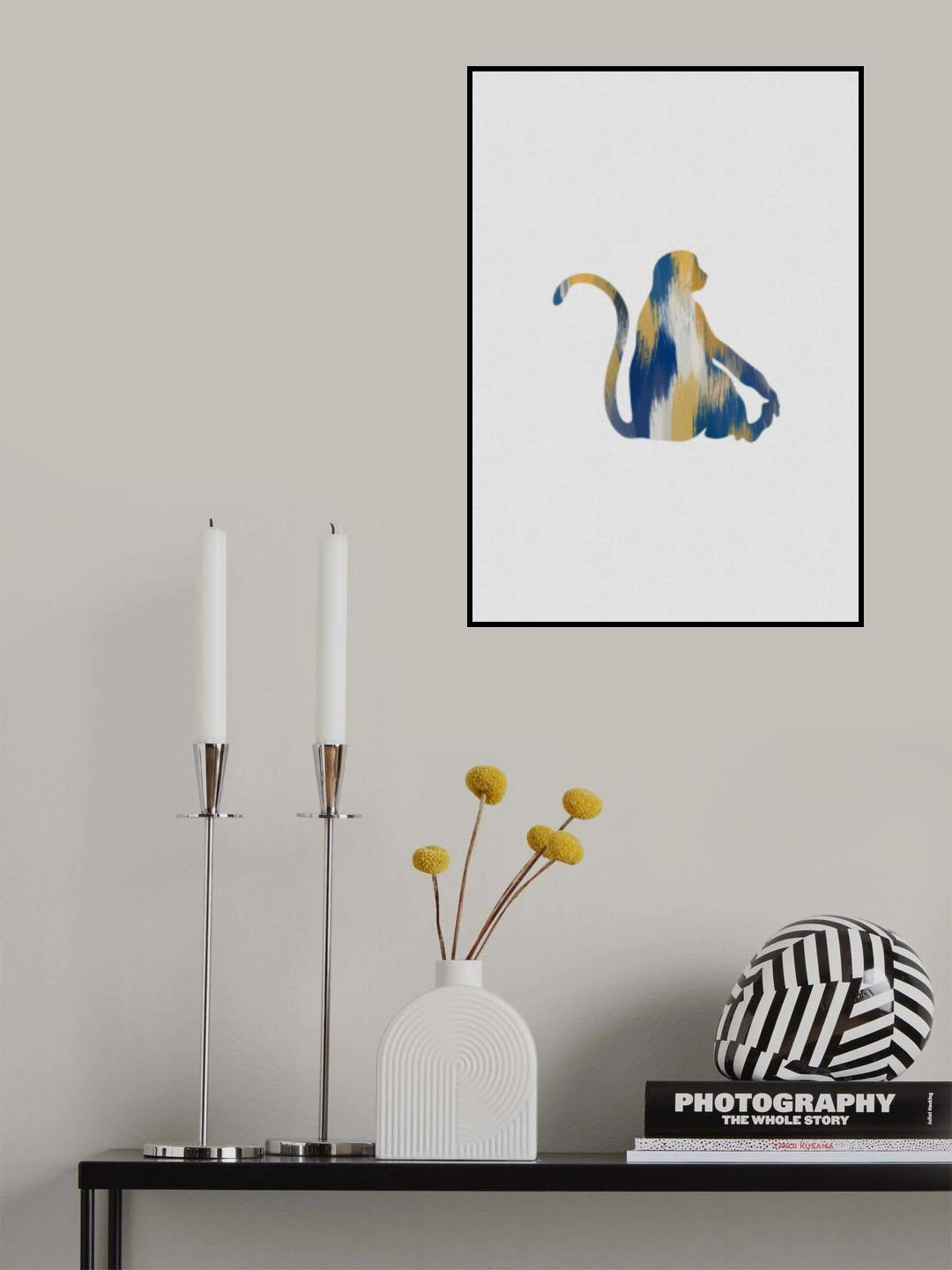 Monkey Blue & Yellow Poster och Canvastavla