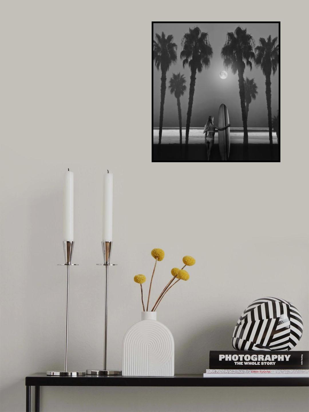 Moonlight Surfer Poster och Canvastavla