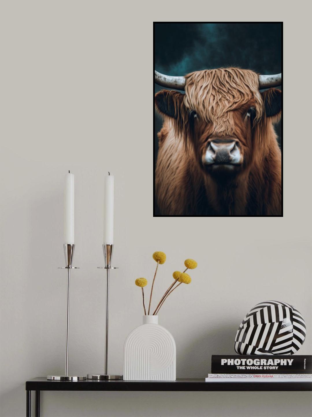Highland Cow Poster och Canvastavla