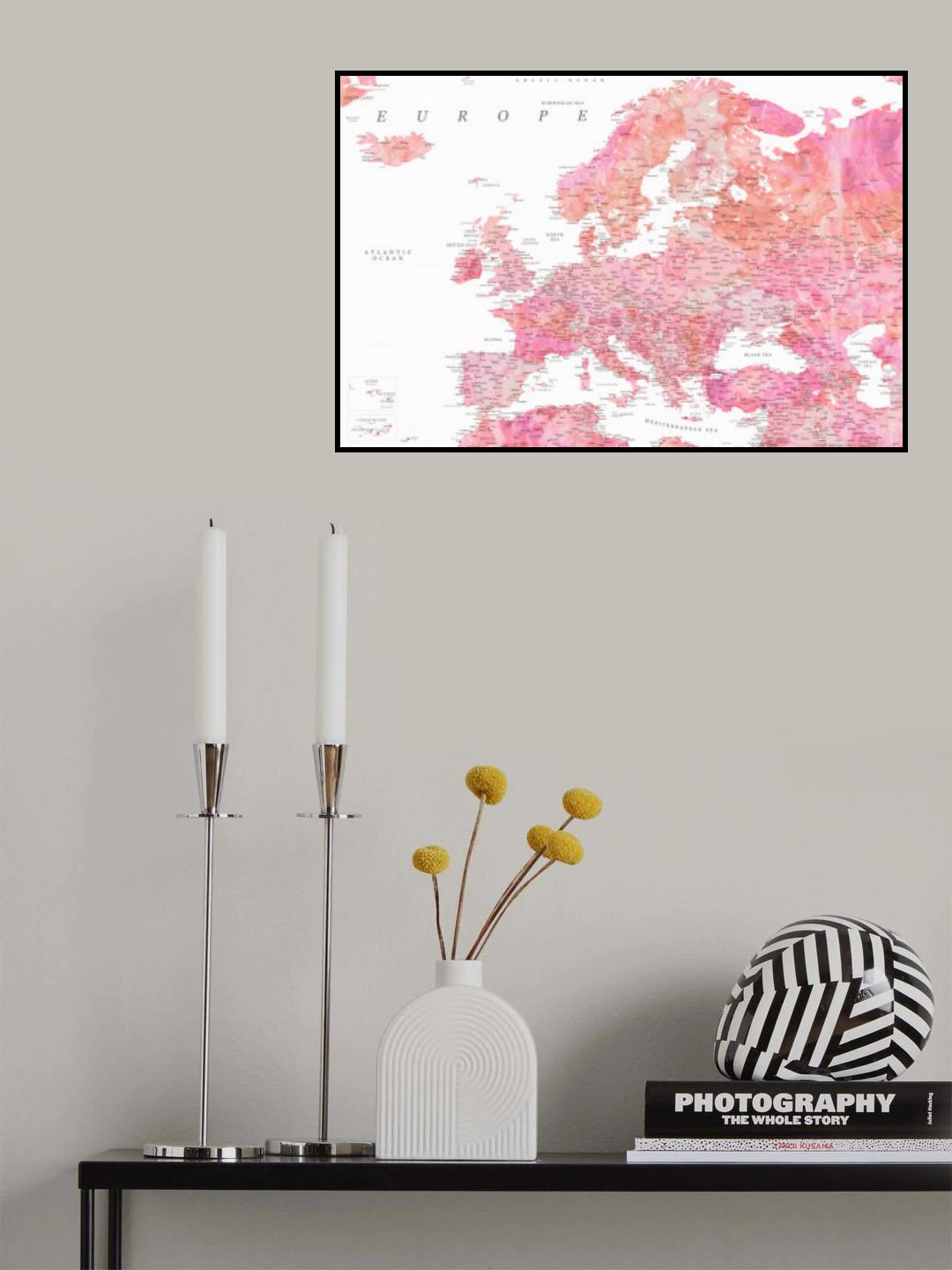Tatiana detailed map of Europe Poster och Canvastavla
