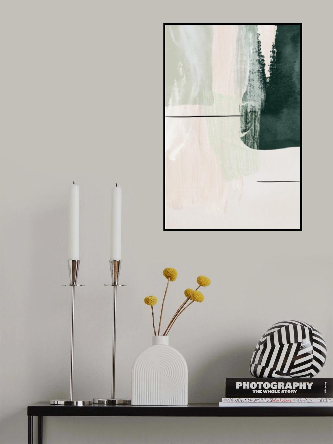 Abstract Shapes in Green-2 Poster och Canvastavla