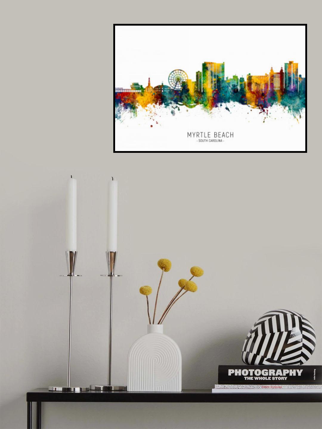 Myrtle Beach South Carolina Skyline Poster och Canvastavla