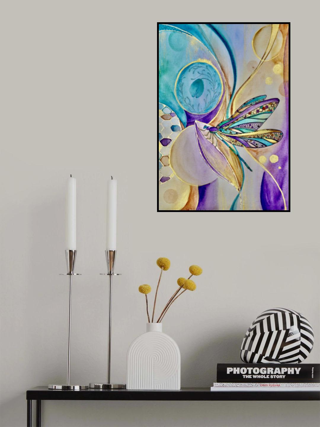 Zen Dragonfly Poster och Canvastavla