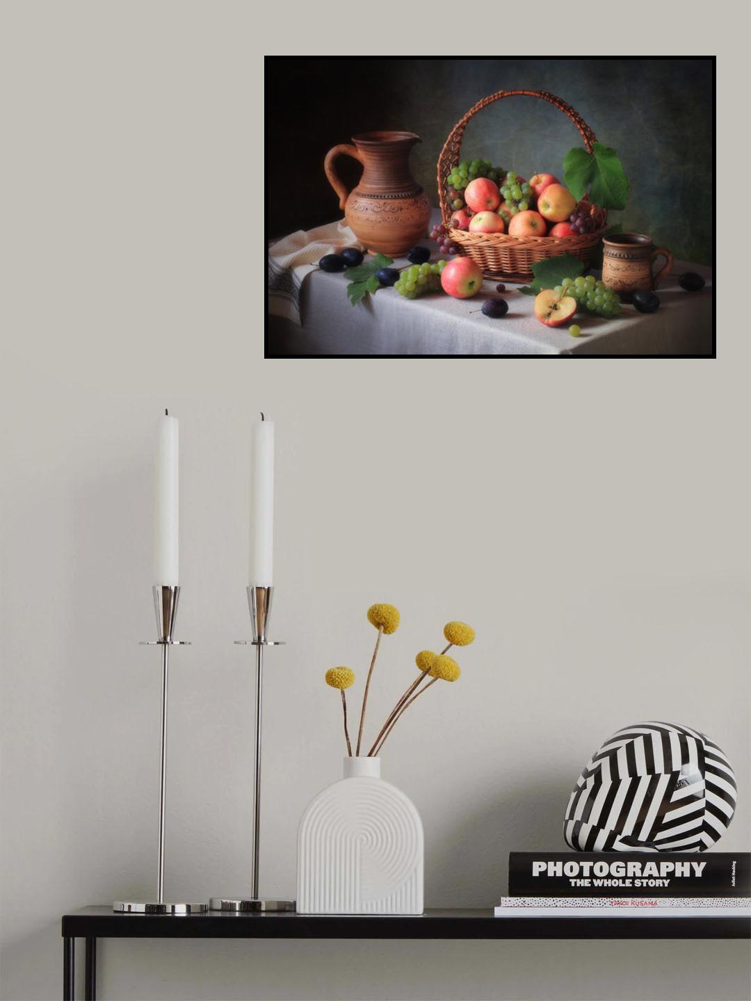 Still life with a basket of fruit Poster och Canvastavla
