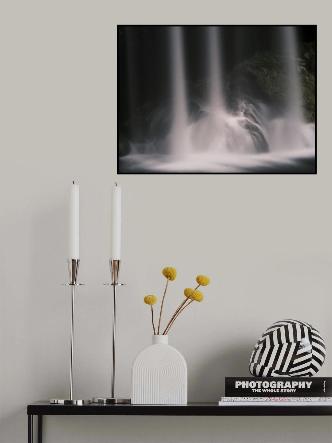 beautiful waterfall in the mountain Poster och Canvastavla